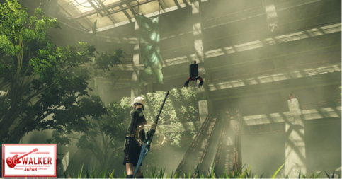 多くの人が行きかうショッピングモールはすでに人類は去り、植物に飲み込まれた緑の世界。