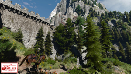 ケイア・モルヘンから愛馬ローチにまたがり旅に出るゲラルト。