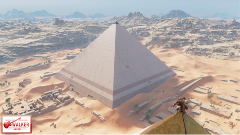 クフ王のピラミッド頂上から見渡すとカフラー王のピラミッドが一望できる。
