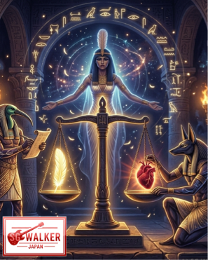 マアトの天秤。真理の羽と死者の心臓が均衡になるときアアルの道は開く。