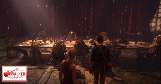 １０人の船長たちが不自然に白骨化しているテーブル。