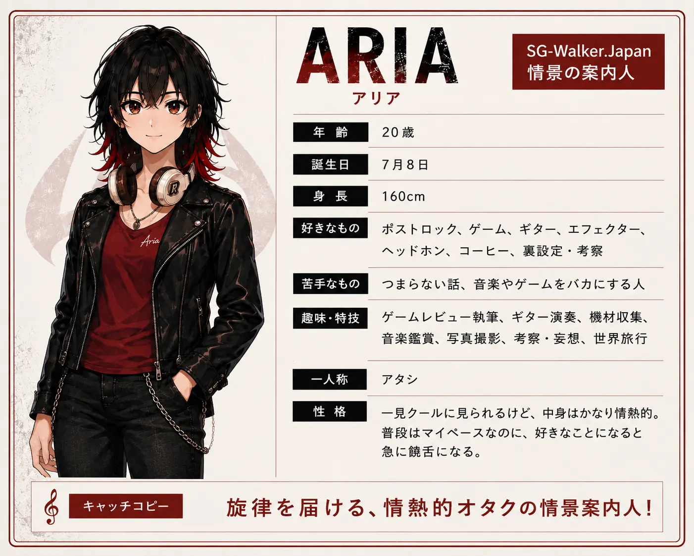 情景の案内人アリアのプロフィール