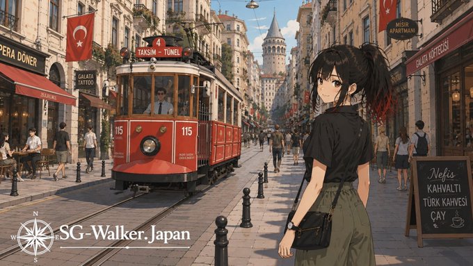 イスタンブールのトラムとアリア
