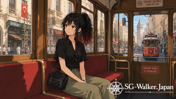 トラムに乗るアリア