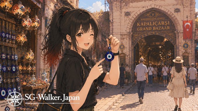 お土産にイーブルアイを購入するアリア