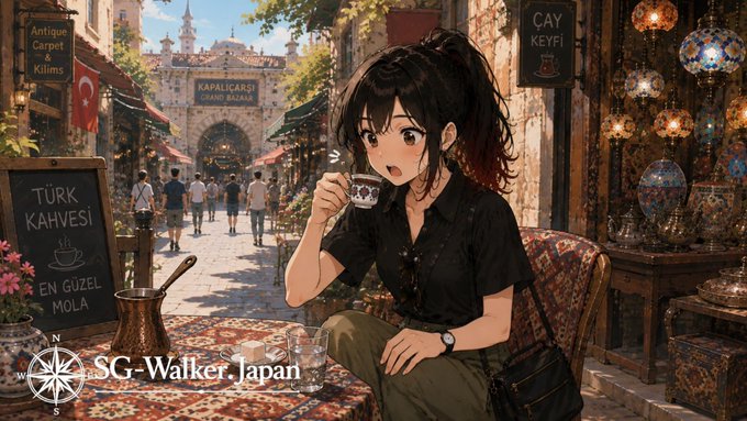 トルココーヒーを飲むアリア