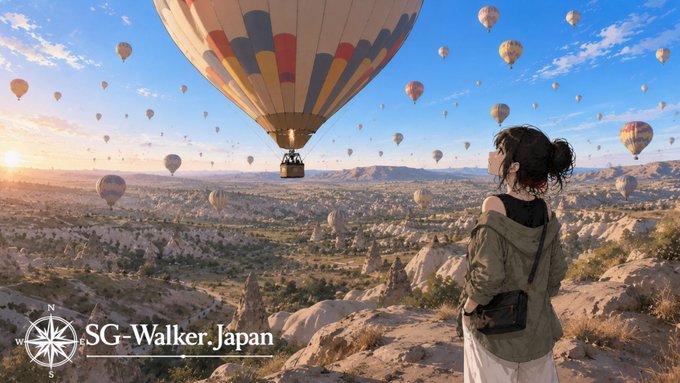 無数に飛んでる気球を眺めるアリア